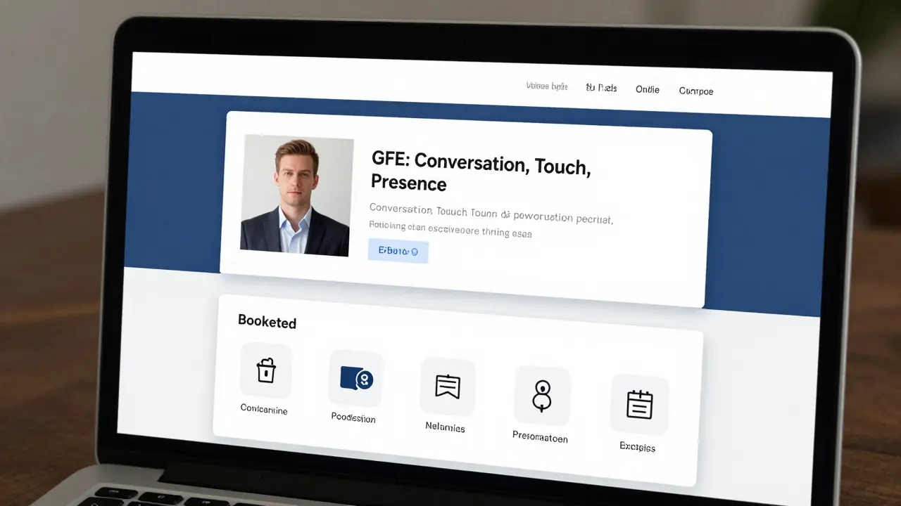 A private online profile for a Berlin escort with clear service details and encrypted messaging indicators.